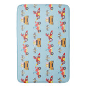 Tapis De Bain Funny Dinosaur voiture de course garçon anniversai (devant Vertical)