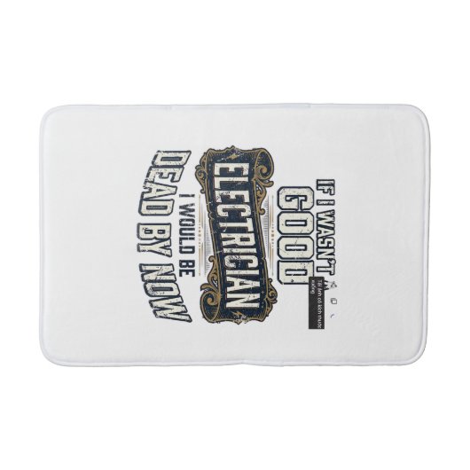 Tapis De Bain Funny Electrician Vintage Engraving Quote Design (Devant)