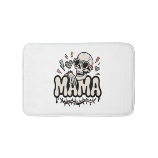 Tapis De Bain Funny Halloween Mama Cool Skull