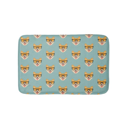 Tapis De Bain Funny Hipster Corgi Motif (Devant)