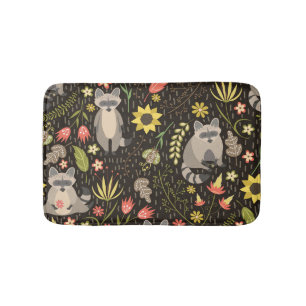 Tapis De Bain Funny Raccoons Vintage Illustration Motif