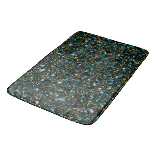 Tapis De Bain Galaxies Black Blue & Gold (Angle)