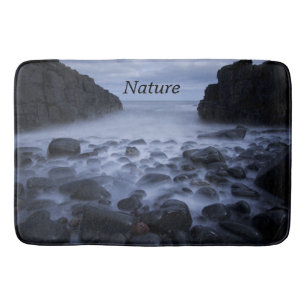 Tapis De Bain Galets et rochers le long de la plage océanique M