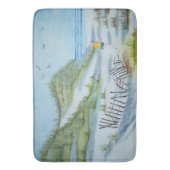 Tapis De Bain Garçon Marchant La Plage (devant Vertical)