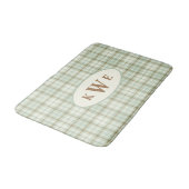 Tapis De Bain Garçons modernes Vert Neutre Plaid (Angle)