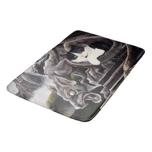 Tapis De Bain Gargoyle noir blanc (Angle)