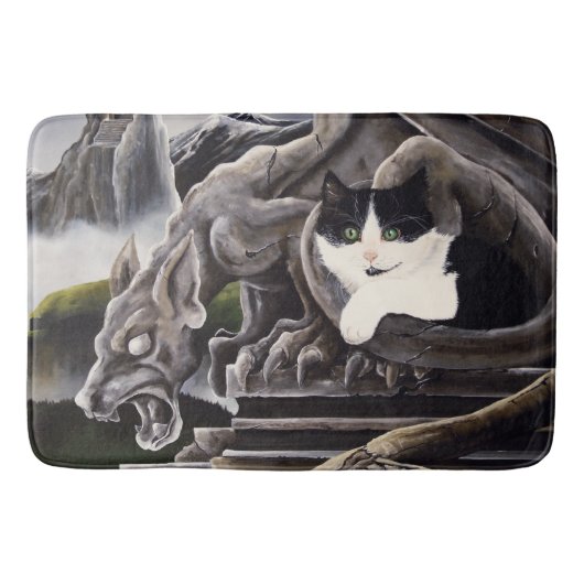 Tapis De Bain Gargoyle noir blanc (Devant)