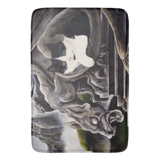 Tapis De Bain Gargoyle noir blanc (devant Vertical)