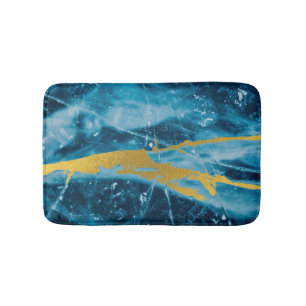 Tapis De Bain Géode Agate Gemstone Blue et Gold