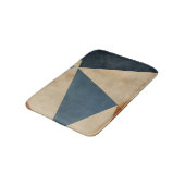Tapis De Bain Geometric Pattern in Blues, Tans, and Rust (Angle)
