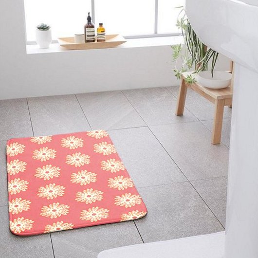 Tapis De Bain geometrical feminine bright kaleidoscope pattern 