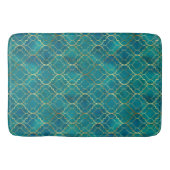 Tapis De Bain Géométrie Émeraude Dorée (Devant)