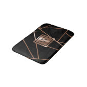 Tapis De Bain Géométrie en or noir et Rose (Angle)