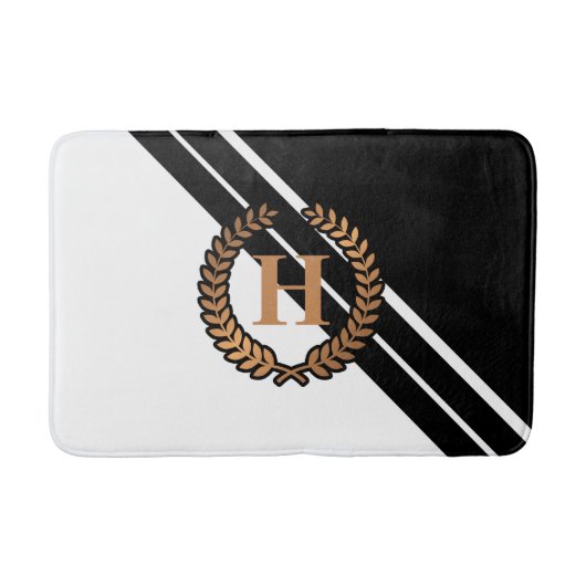 Tapis De Bain Géométrie noir et blanc (Devant)