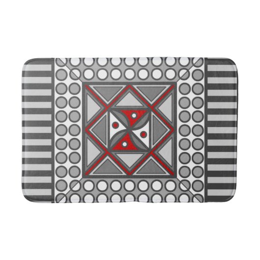 Tapis de bain géométrique alterné (Devant)