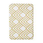 Tapis de bain géométrique, blanc et or Abstrait (Devant (Vertical))