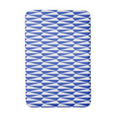 Tapis De Bain Géométrique du milieu du siècle, bleu cobalt et bl (Devant (Vertical))
