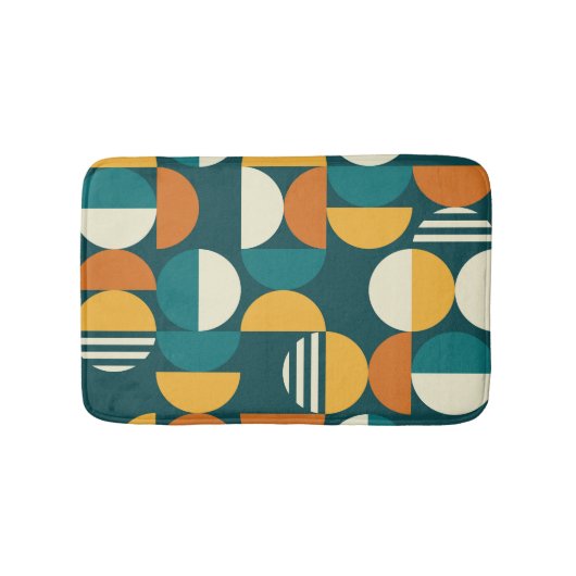 Tapis De Bain Géométrique Du Milieu Du Siècle : Conception Rétro (Devant)