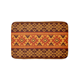 Tapis De Bain Géométrique ethnique, motif folklorique traditionn