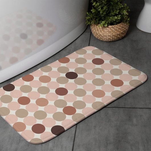 Tapis de bain géométrique marron chaud pour maison