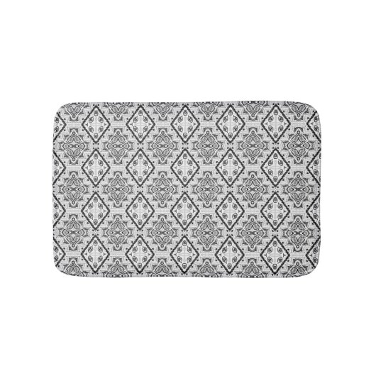 Tapis De Bain Géométrique, motif, noir et blanc (Devant)