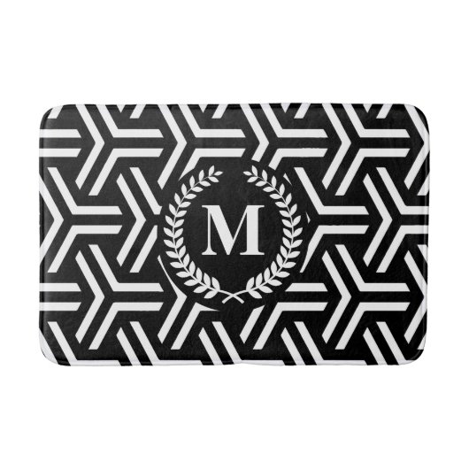 Tapis De Bain Géométrique noire (Devant)