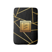 Tapis De Bain Géométrique noire et dorée (Devant (Vertical))