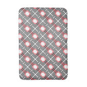 Tapis De Bain Géométrique rouge et blanc noir (Devant (Vertical))