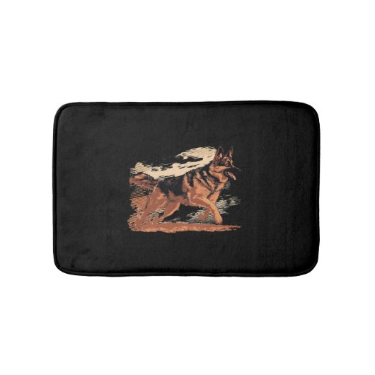 Tapis De Bain German Shepherd, German Shepherd propriétaire, chi (Devant)