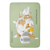 Tapis De Bain Ginger Orange Chat Drôle Toilette Papier (devant Vertical)