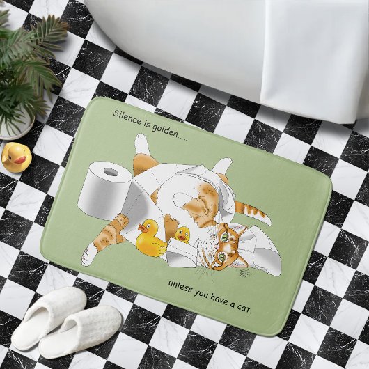 Tapis De Bain Ginger Orange Chat Drôle Toilette Papier