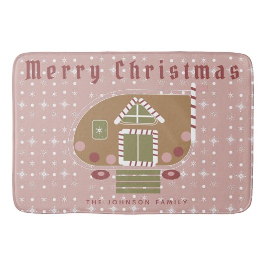 Tapis De Bain Gingerbread House Camper Nom de famille  (Devant)