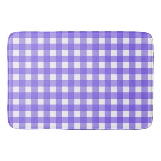 Tapis De Bain Gingham bleu pâle et blanc (Devant)