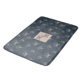 Tapis De Bain Gingko en fer forgé gris bleu (Angle)