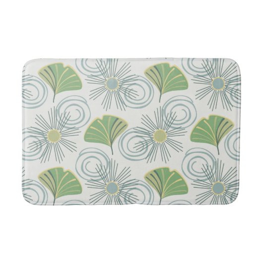Tapis De Bain Ginkgo moderne du milieu du siècle (Devant)