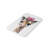 Tapis De Bain Giraffe Bébé mignonne avec Fleurs et Holly (Angle)