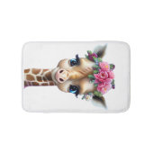 Tapis De Bain Giraffe Bébé mignonne avec Fleurs et Holly (Devant)