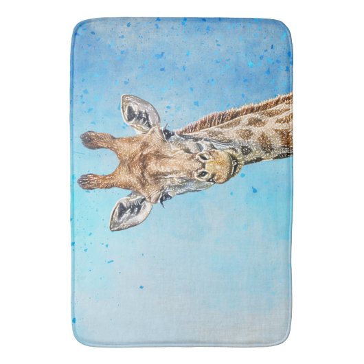 Tapis De Bain Giraffe curieuse (devant Vertical)
