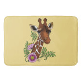 Tapis De Bain Giraffe Fleurs de Portrait Jaunes (Devant)