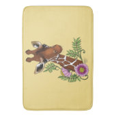 Tapis De Bain Giraffe Fleurs de Portrait Jaunes (devant Vertical)
