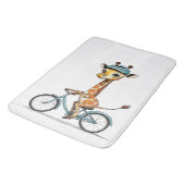 Tapis De Bain Giraffe Riding a Bicycle - Crayon à main (Angle)