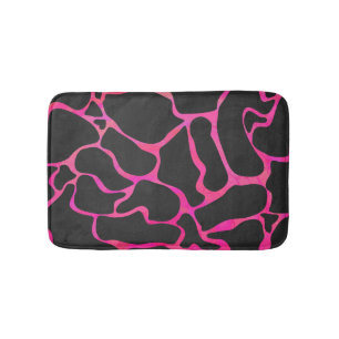 Tapis De Bain Giraffe rose chaude et noire
