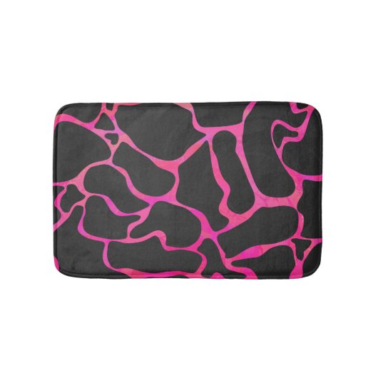 Tapis De Bain Giraffe rose chaude et noire (Devant)