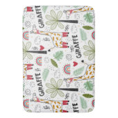 Tapis De Bain Giraffe Safari thème Palm Tree, Arc en ciel, doodl (devant Vertical)