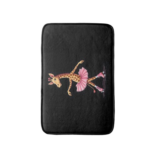 Tapis De Bain Giraffe Sur Patins À Roulettes En Débardeur Tutu R (Devant (Vertical))