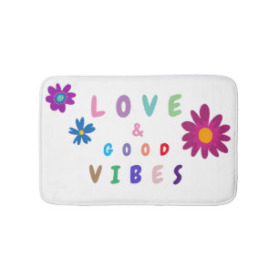 Tapis De Bain Girl Love & Good Vibes Colorful