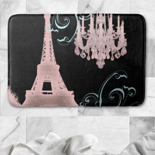 Tapis De Bain girly chic rétro mode rose paris tour eiffel