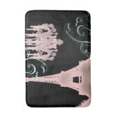 Tapis De Bain girly chic rétro mode rose paris tour eiffel (Devant (Vertical))