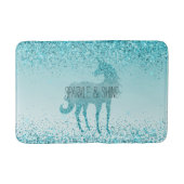 Tapis De Bain Girly Glitz Aqua Turquoise Parties scintillant Uni (Devant)