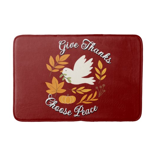 Tapis De Bain 'Give Thanks, Choose Peace' Bath Mat (Devant)